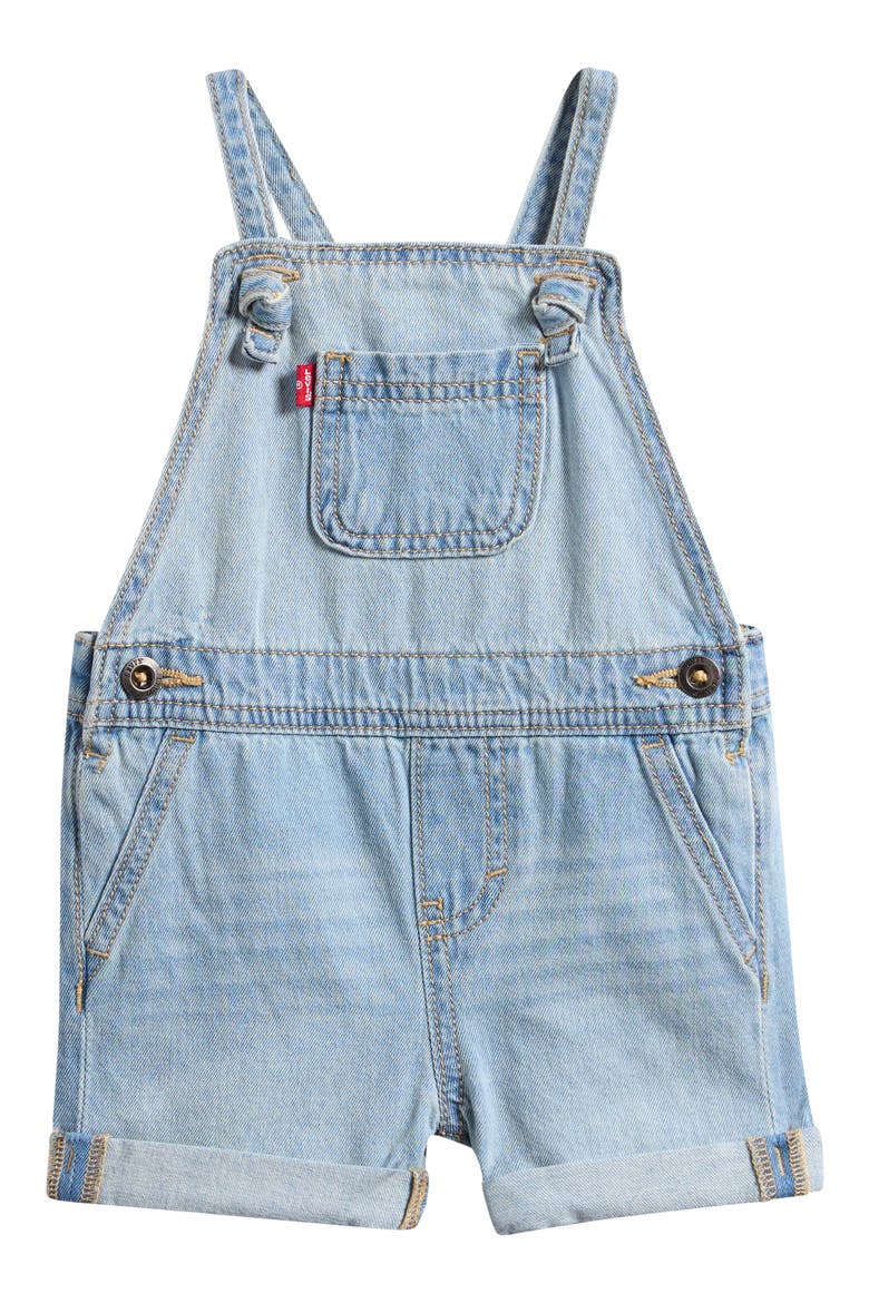 Cotton Denim Short Overalls, Main, color, DAY OFF