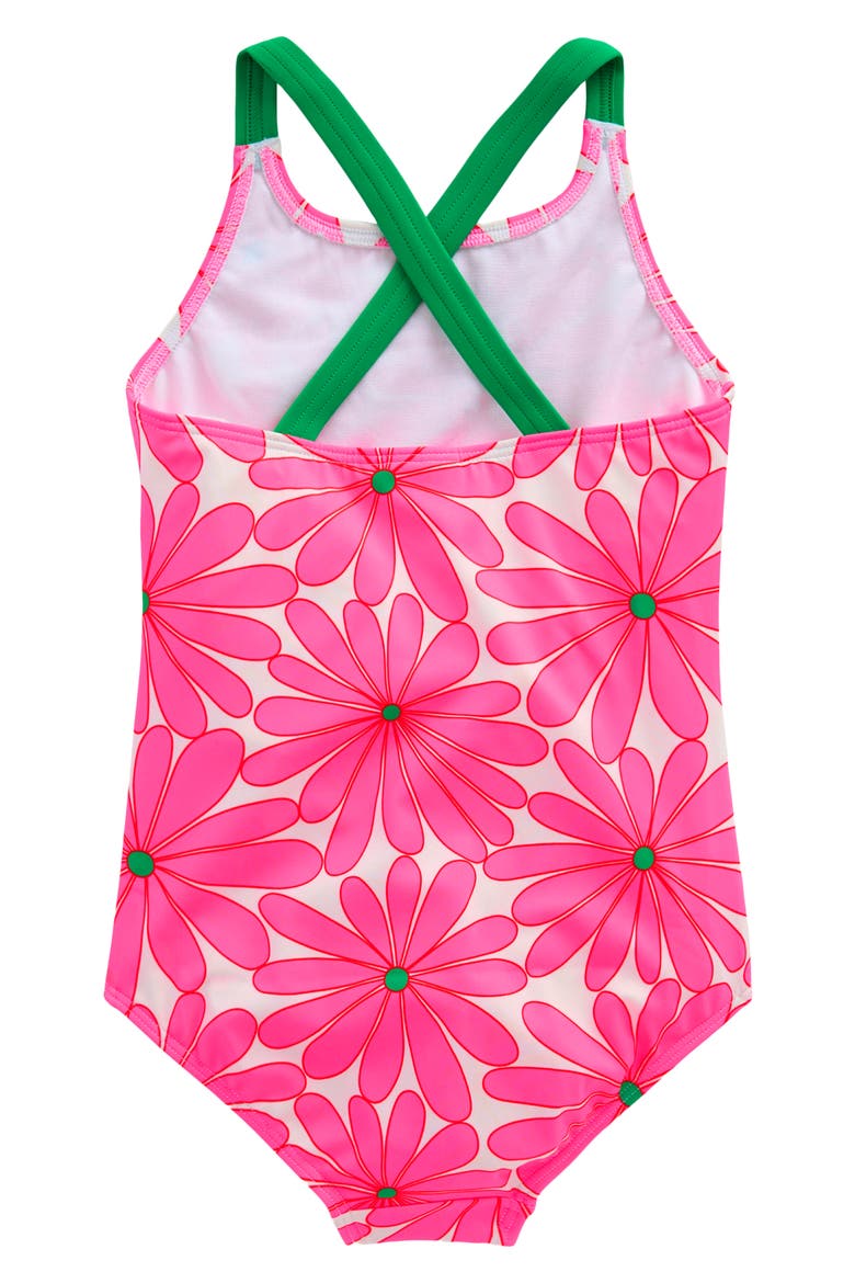 Kids' Printed One-Piece Swimsuit, Alternate, color, KNOCKOUT PINK GIANT DAISY