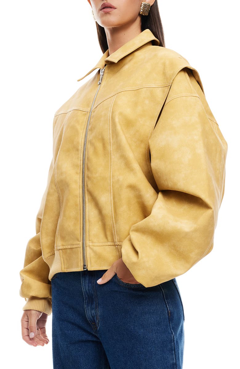LIONESS Vista Bomber Jacket, Alternate, color, Mustard