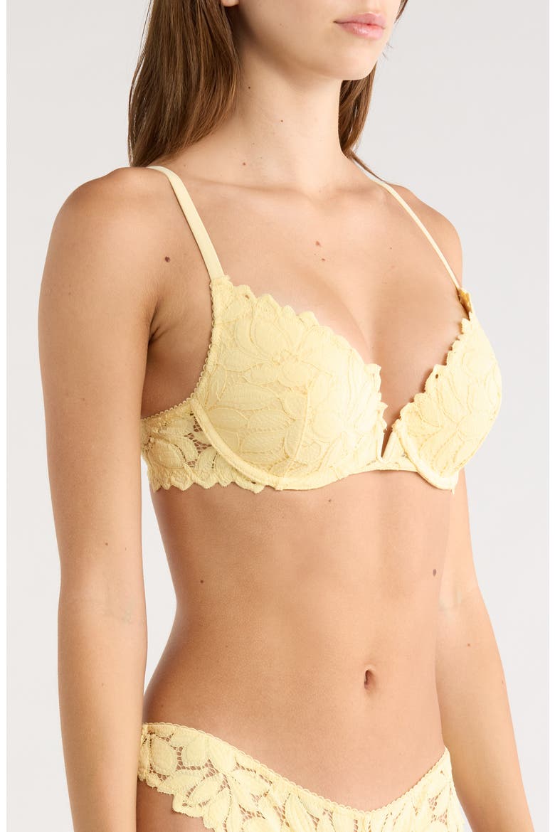 Celeste Floral Lace Push-Up Underwire Bra, Alternate, color, VANILLA