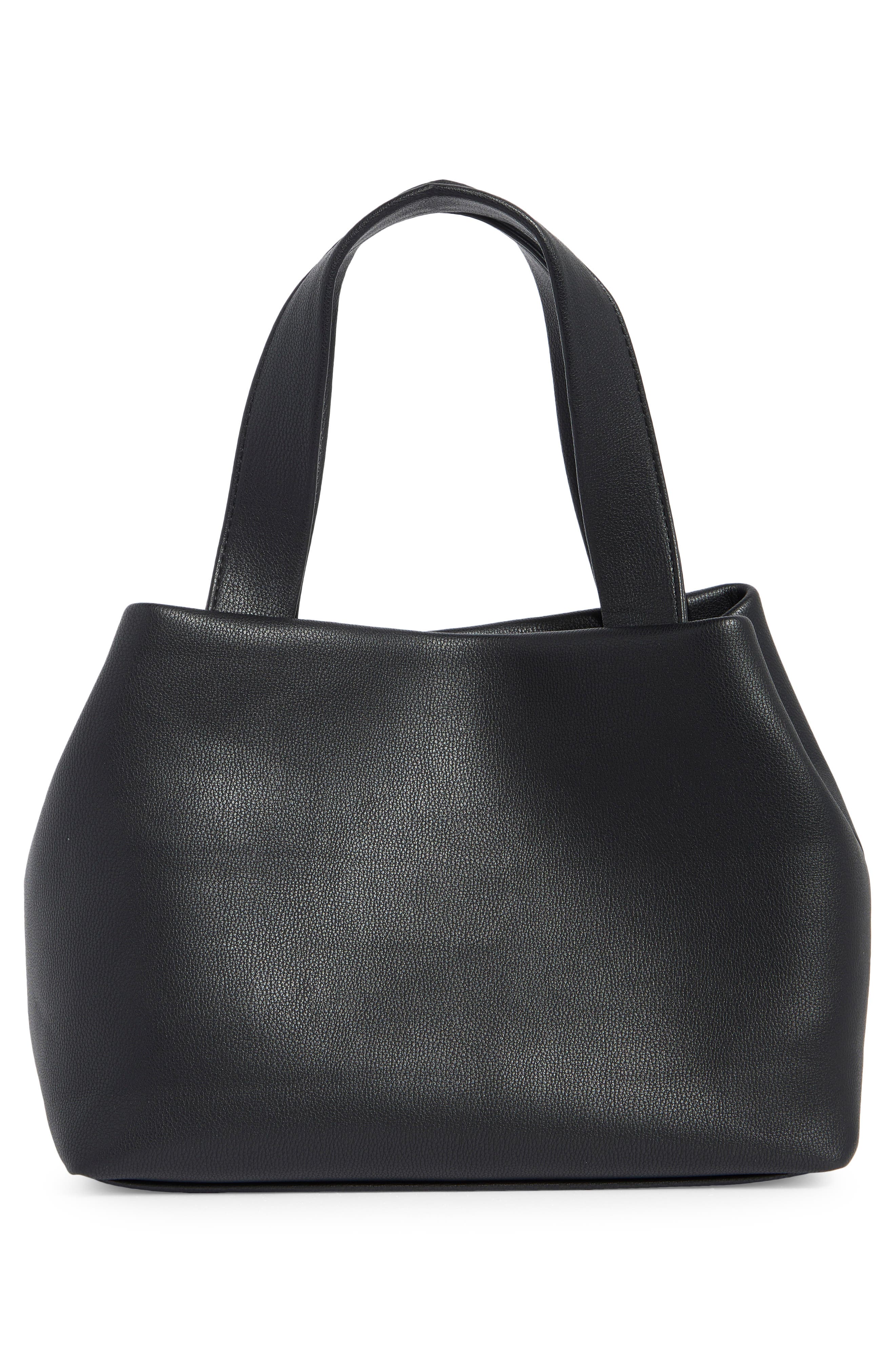 MUNDI SMALL LEATHER GOODS Flora Top Handle Shoulder Bag, Alternate, color, Black