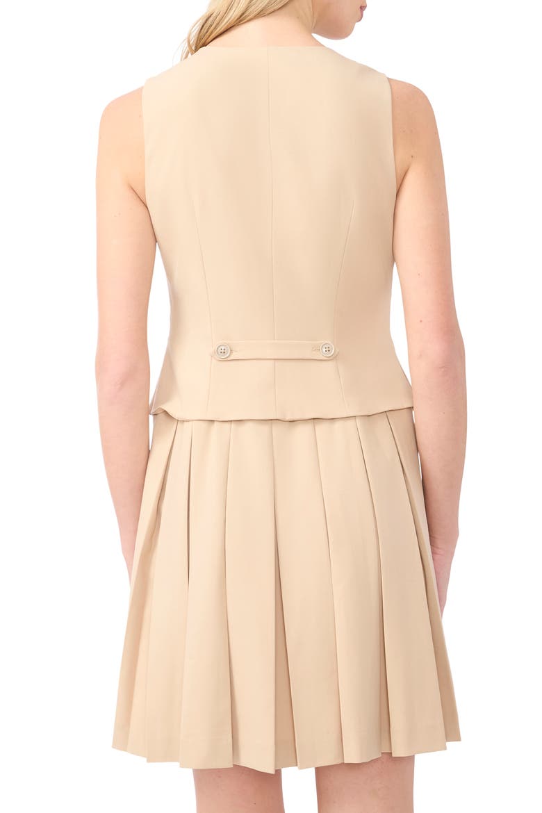 Vest Pleated Dress, Alternate, color, NOMAD CAMEL