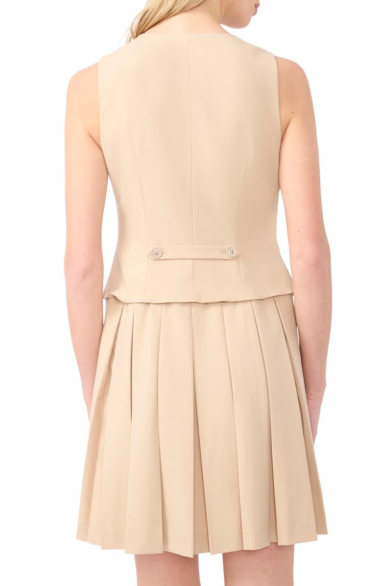 Halogen<sup>®</sup> Vest Pleated Dress, Alternate, color, Nomad Camel