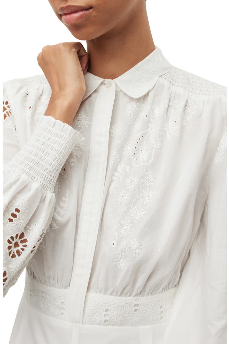 Keeley Broderie Long Sleeve Dress, Alternate, color, CHALK WHITE
