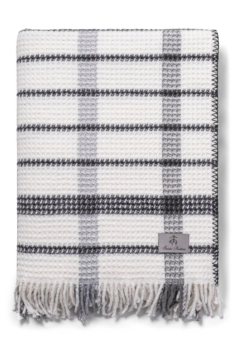 Waffle Knit Throw Blanket, Main, color, WHITE