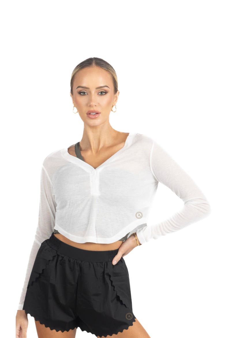 Ashley Long Sleeve Breathable Top, Alternate, color, WHITE