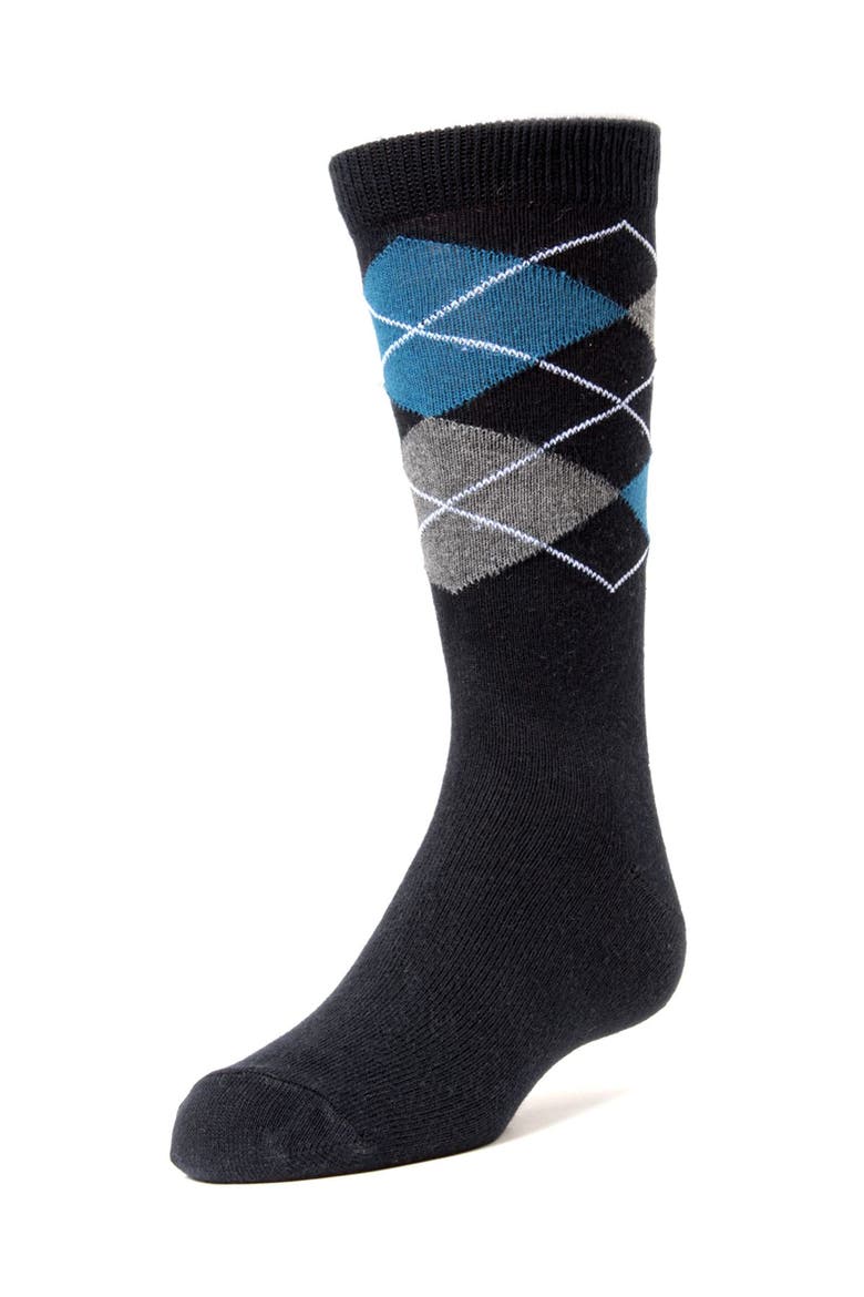 Prim and Preppy Argyle Socks, Main, color, Navy