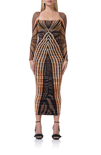 AFRM AFRM MAGGIE RUCHED LONG SLEEVE BODY-CON MIDI DRESS
