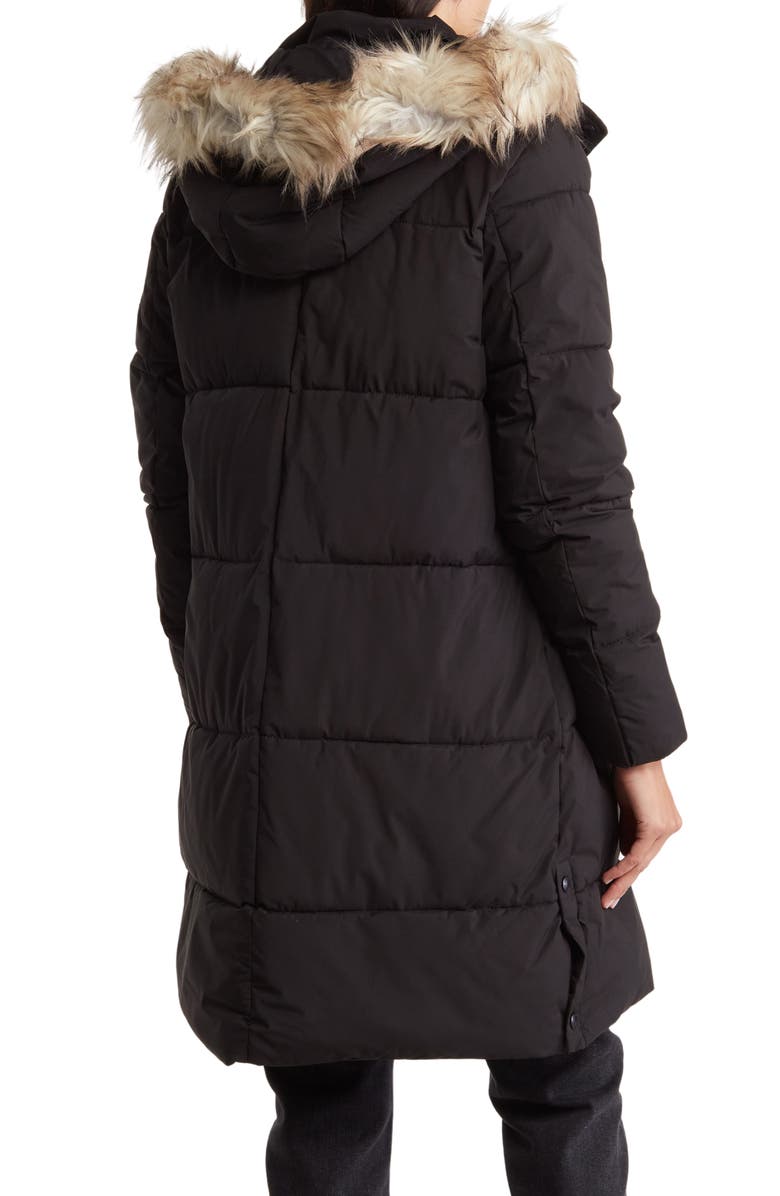 Sam Edelman Nylon Puffer Jacket with Faux Fur Trim, Alternate, color,