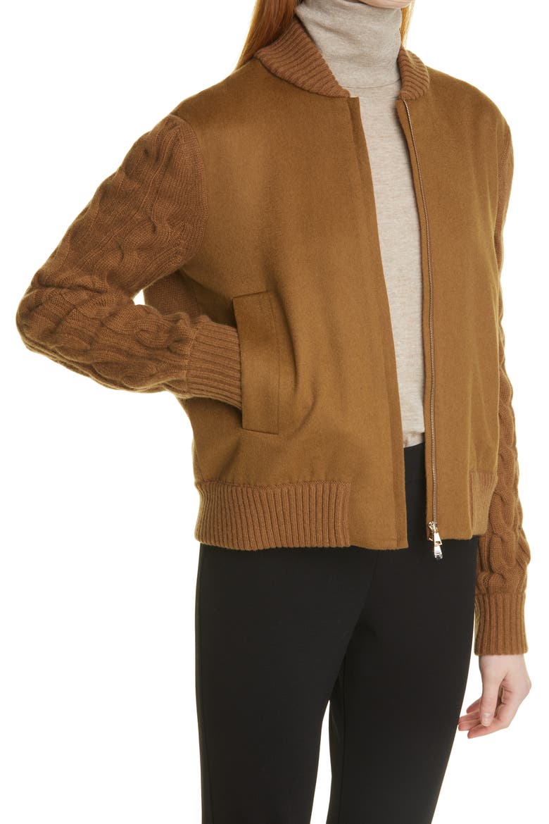 Magenta Mixed Media Zip Cardigan, Alternate, color, CUOIO