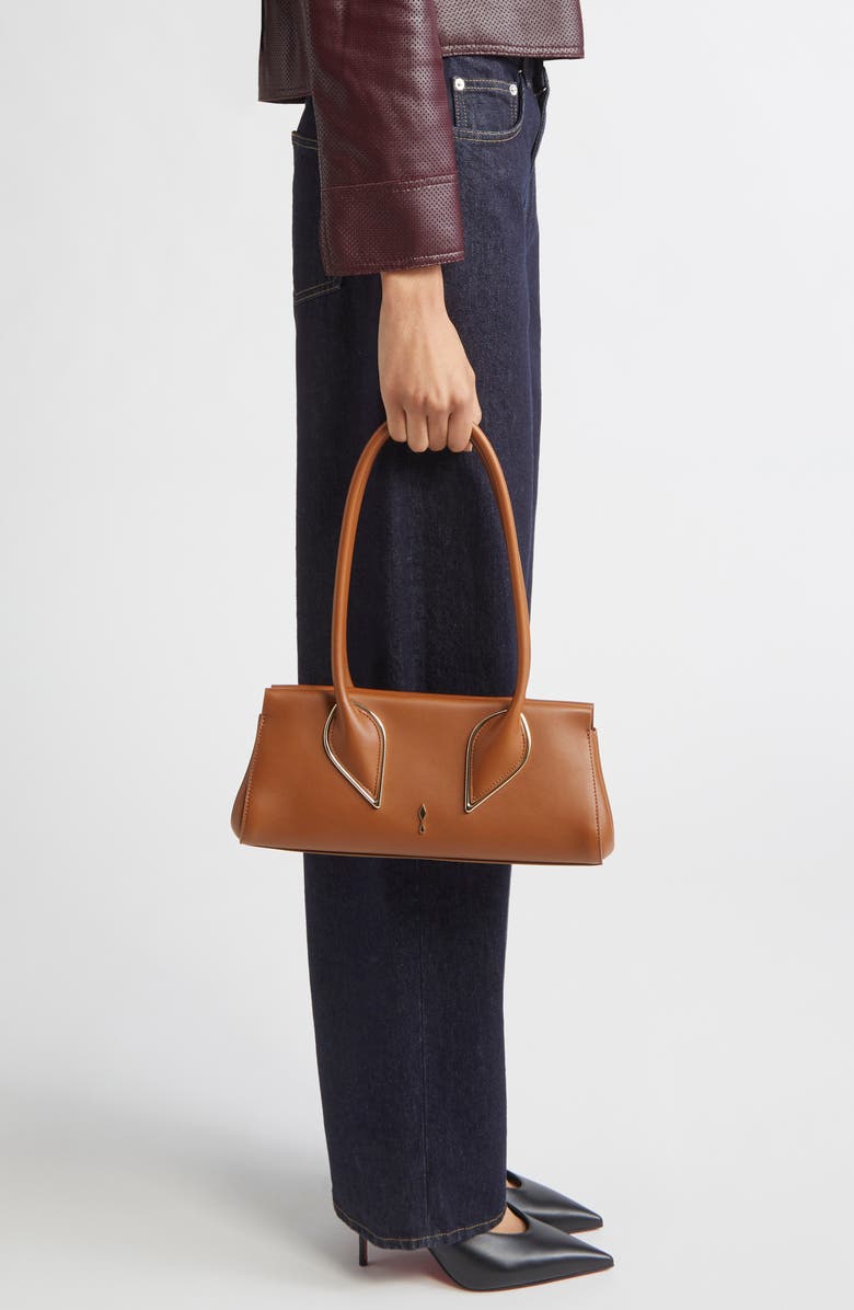 Christian Louboutin Calfskin Baguette Handbag, Alternate, color, Cuoio