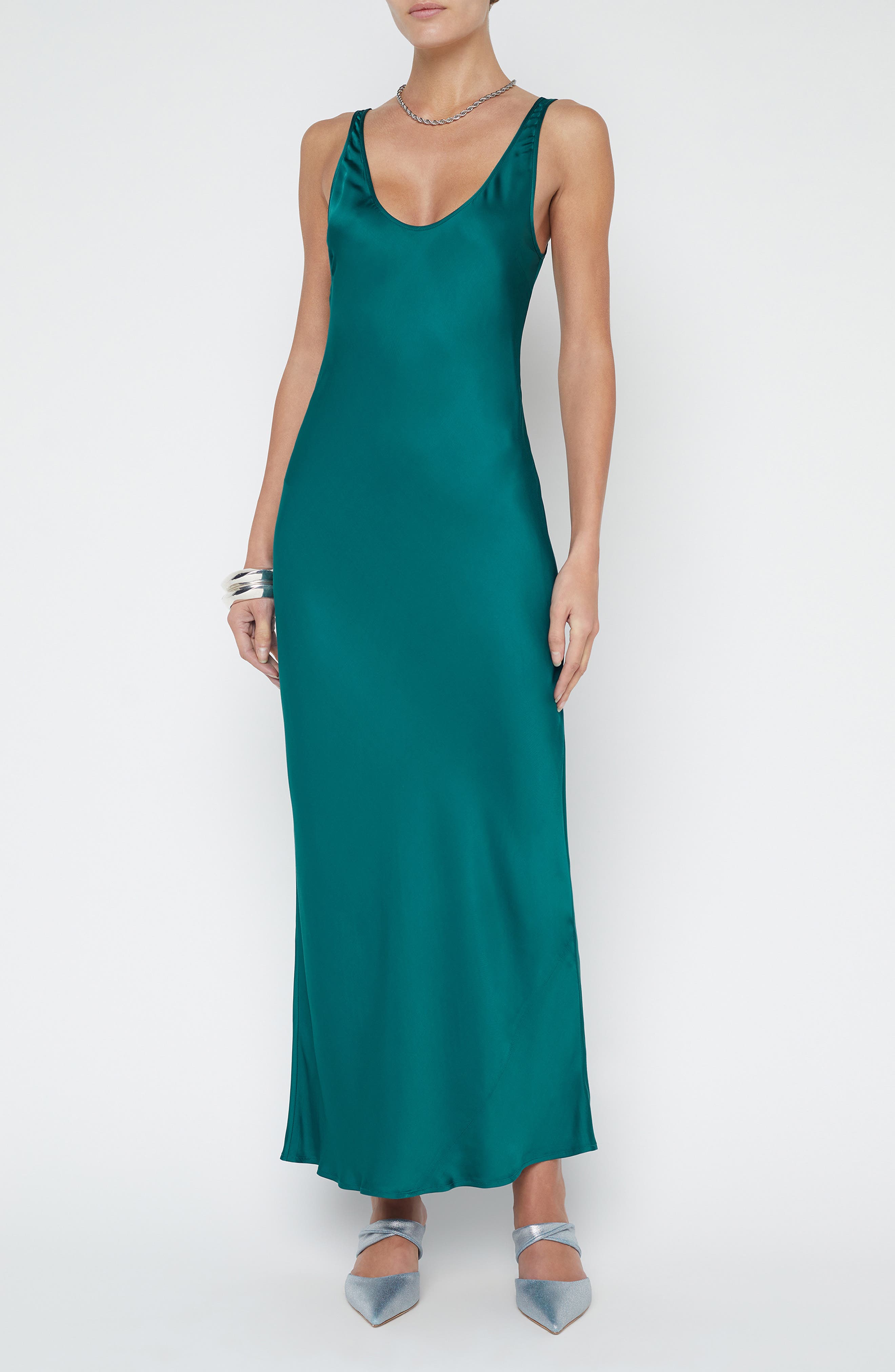 Akiya Satin Tank Maxi Dress
