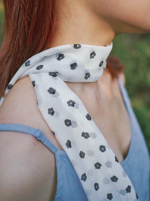 Lost Pattern Nyc "petal Veil" Silk Chiffon Neck Scarf In White