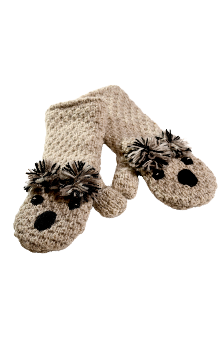 Nirvanna Designs Crochet Koala Mittens, Alternate, color, White Combo