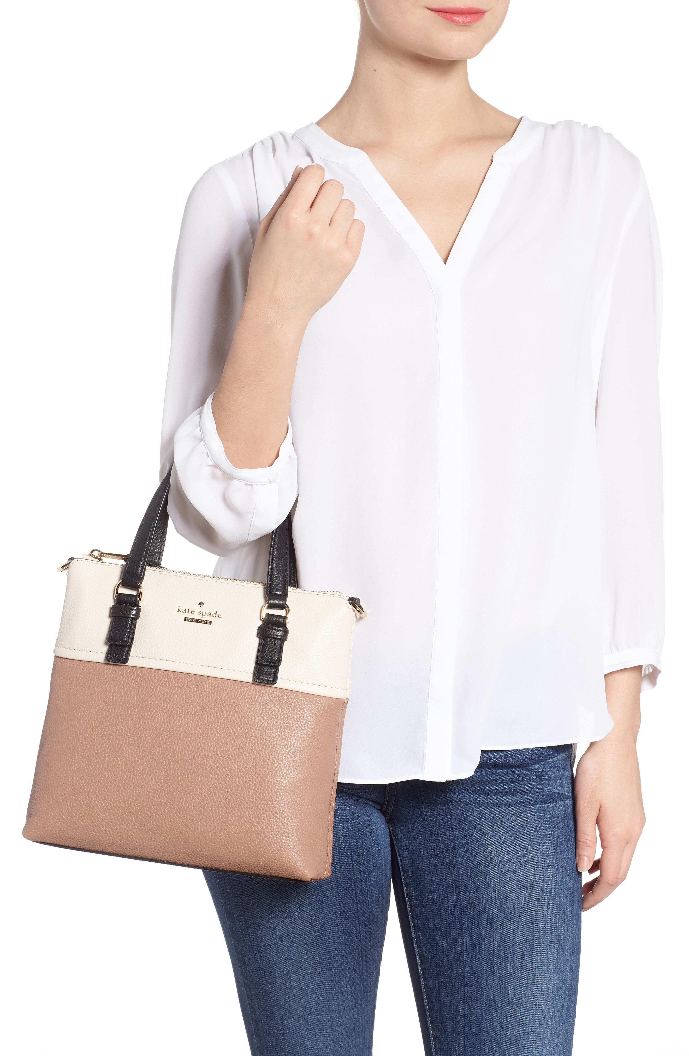 Kate Spade New York jackson street - hayley leather satchel, Alternate, color, 