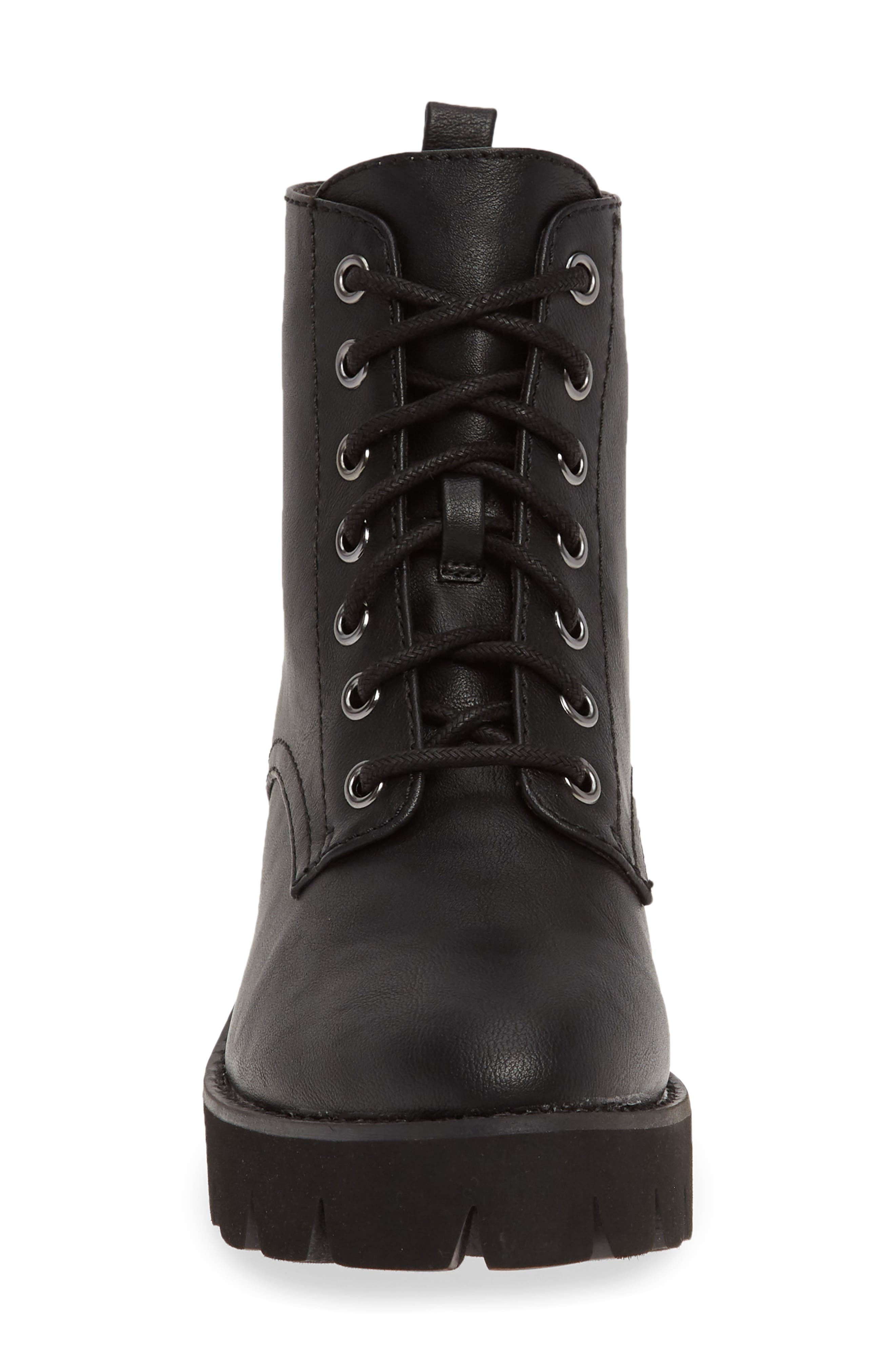Strength In Numbers Vegan Leather Bootie, Alternate, color, BLACK FAUX LEATHER