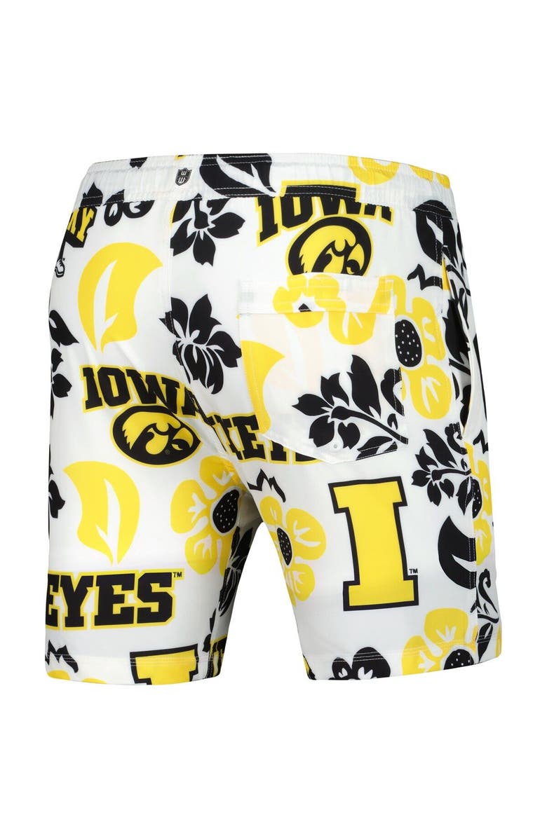 Wes & Willy Men's Wes & Willy  White Iowa Hawkeyes Vault Tech Swimming Trunks, Alternate, color, 