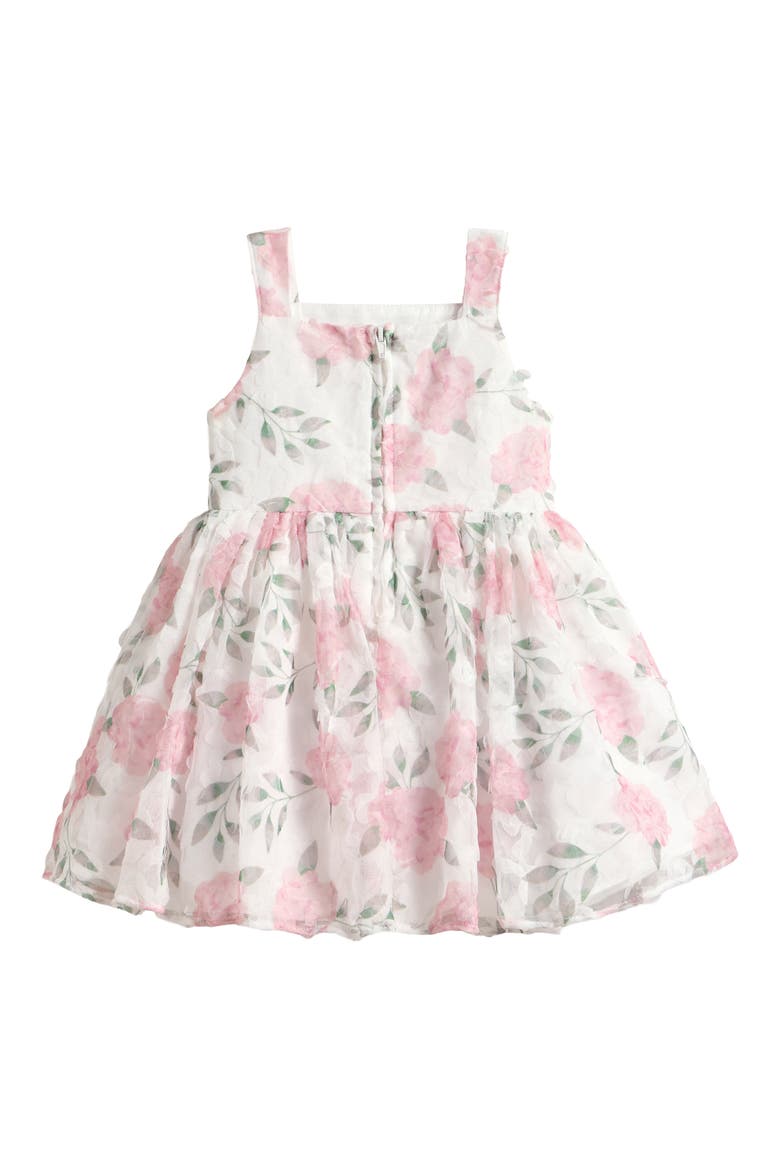 Kids' Emily Print Soutache Party Dress, Alternate, color, WHITE/ ROSE