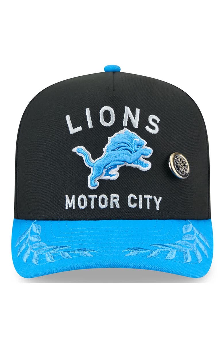 New Era Men's New Era Black/Blue Detroit Lions 2025 NFL Draft On Stage A-Frame 59FIFTY Fitted Hat, Alternate, color, Black