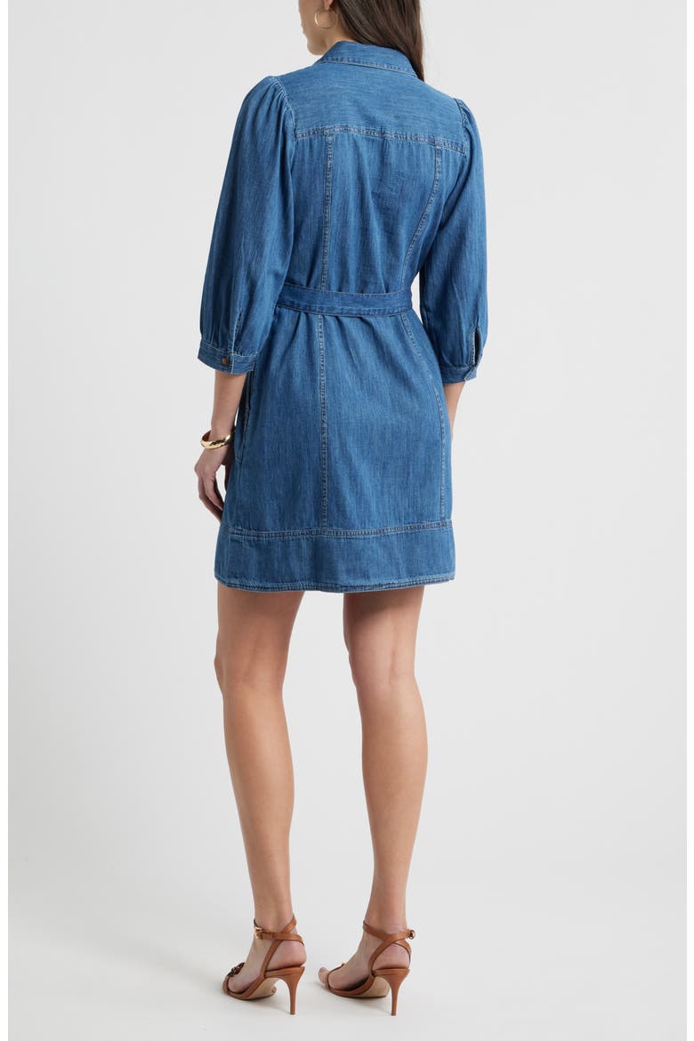 Zip Up Chambray Dress, Alternate, color, DARK WASH