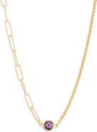 MESHMERISE Mix Chain Oval Crystal Necklace