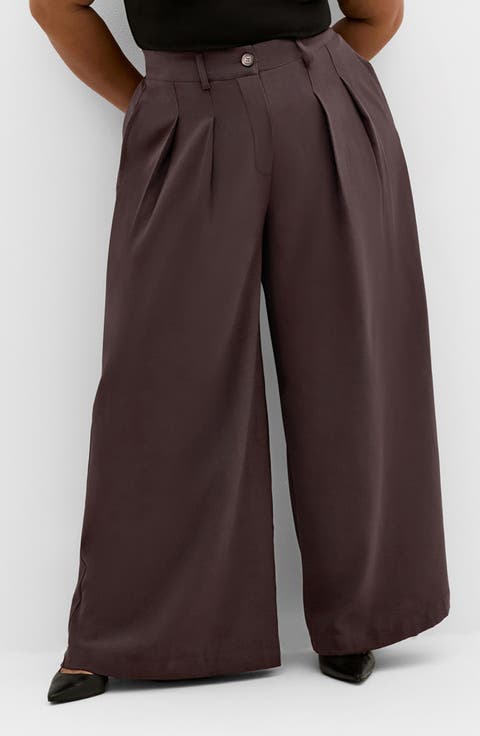 Abbie Wide Leg Pants (Plus)