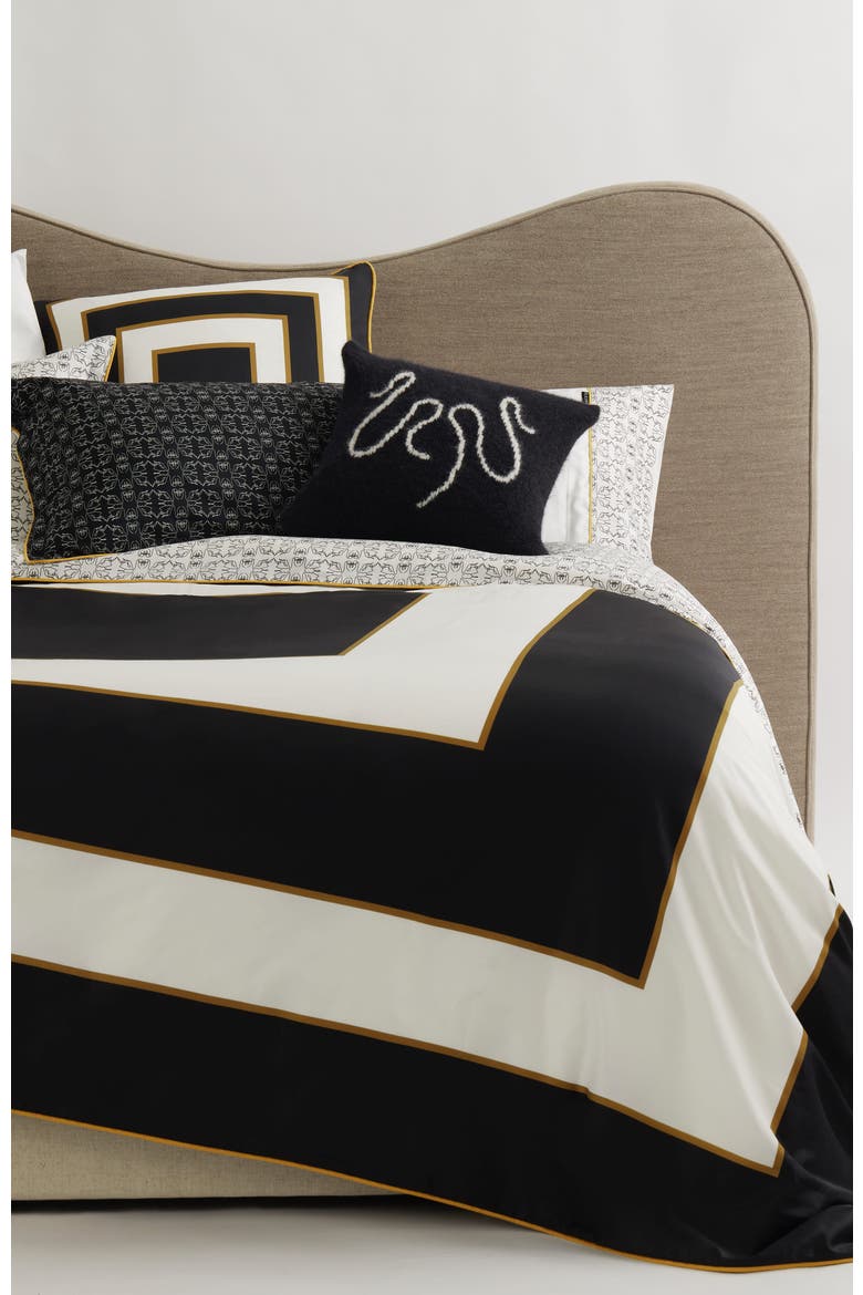 Swn  Monogram Geometric Duvet Cover, Alternate, color, Black & White