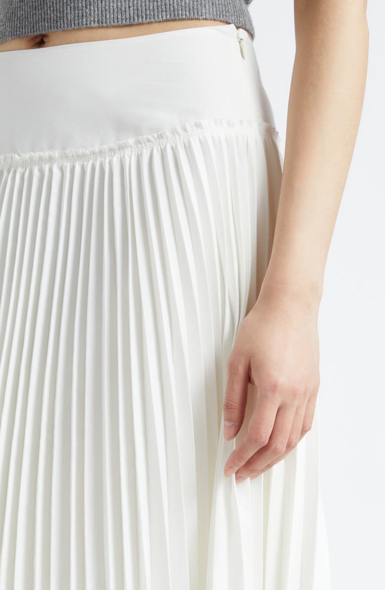 3.1 Phillip Lim Lace Trim Crepe Pleat Midi Skirt, Alternate, color, White