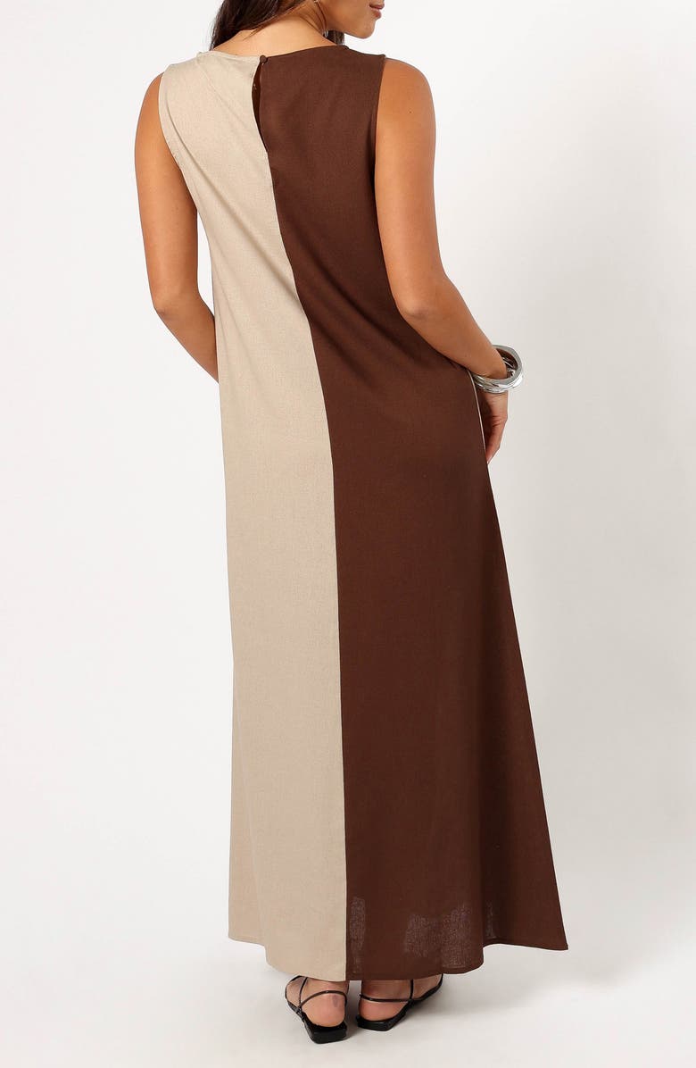 Petal & Pup Lindi Colorblock Maxi Dress, Alternate, color, Brown/ Beige