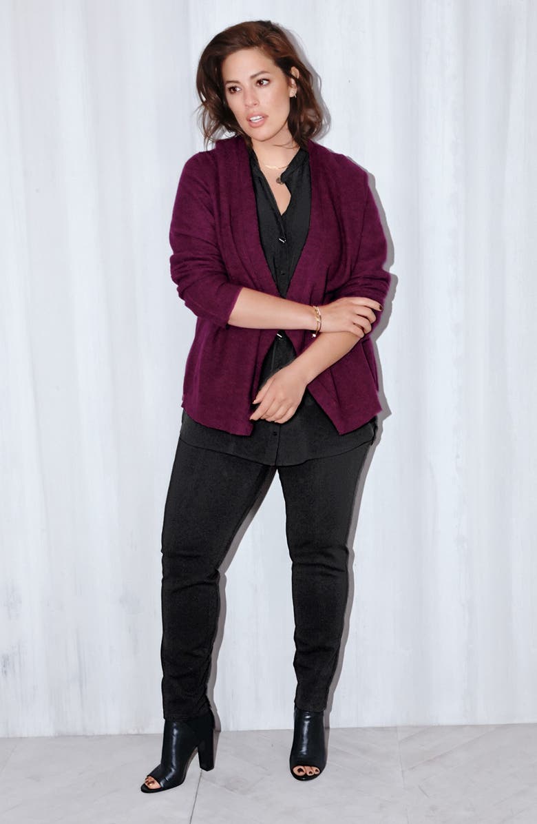 Eileen Fisher Slim Knit Pants with Yoke Detail, Alternate, color, 