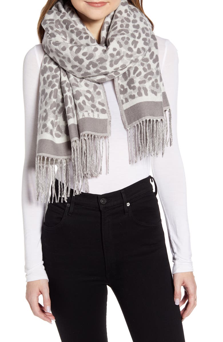 Ted Baker London Leopard Scarf, Main, color,
