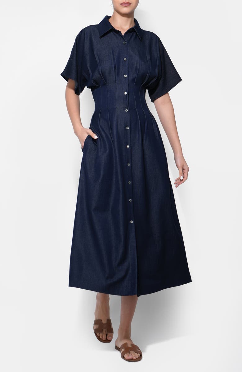 Adelyn Rae Audrey Denim Shirtdress, Alternate, color, Denim Blue