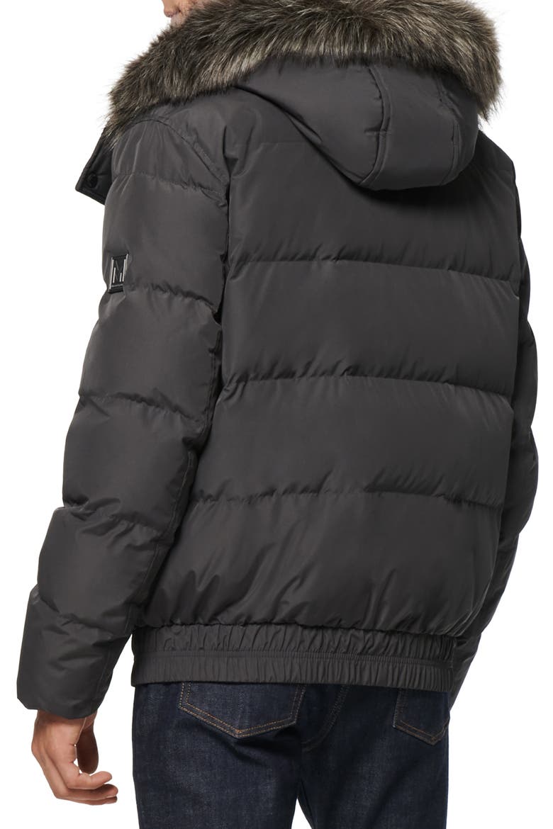 Umbra Faux Fur Trim Quilted Jacket, Alternate, color, CHARCOAL