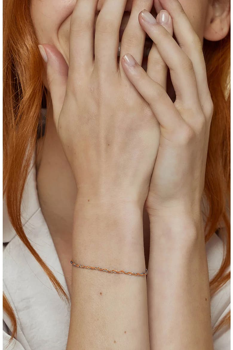Sterling Silver 18k Gold Plated Katarina Bracelet Dainty Trendy, Alternate, color, Orange