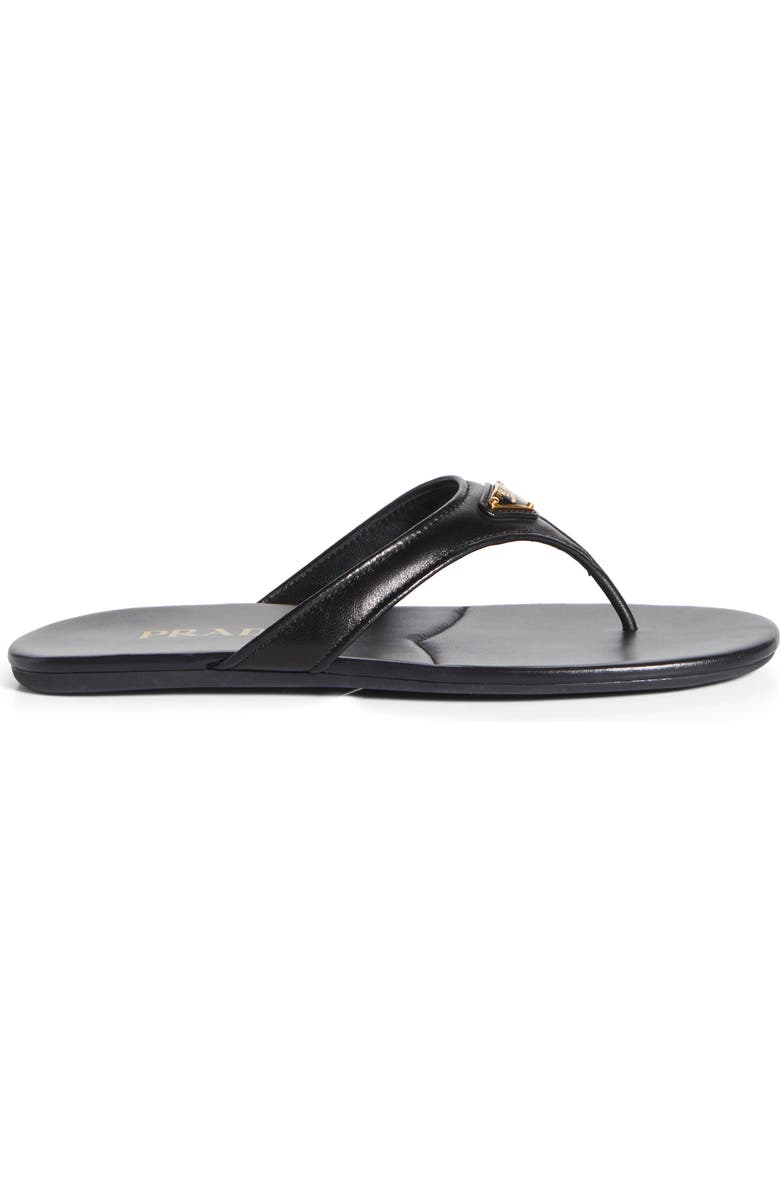 Prada Logo Flip Flop, Alternate, color, Black