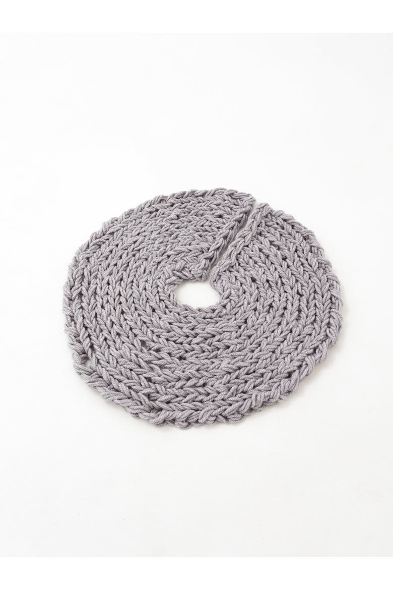 Chunky-Knitted Christmas Tree Skirt, Main, color, Pale Mauve - 48"