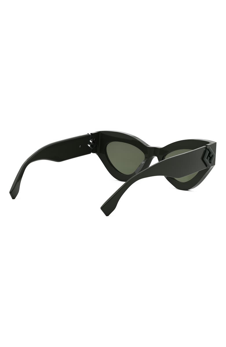 Fendi FF Diamonds 52mm Cat Eye Sunglasses, Alternate, color, Shiny Dark Green / Green