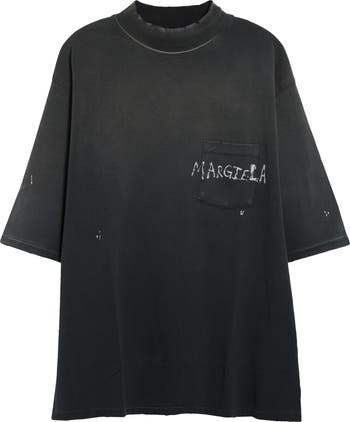【送料&関税込】Maison Margiela Graffiti T-shirt Maison Margiela Graffiti Logo Paint Splattered Pocket T
