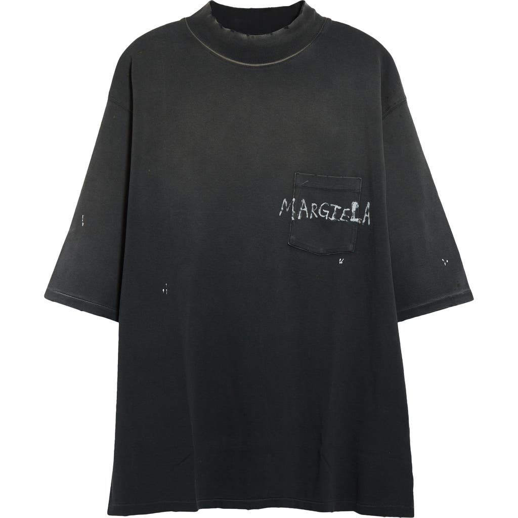 Maison Margiela Graffiti Logo Paint Splattered Pocket T-shirt