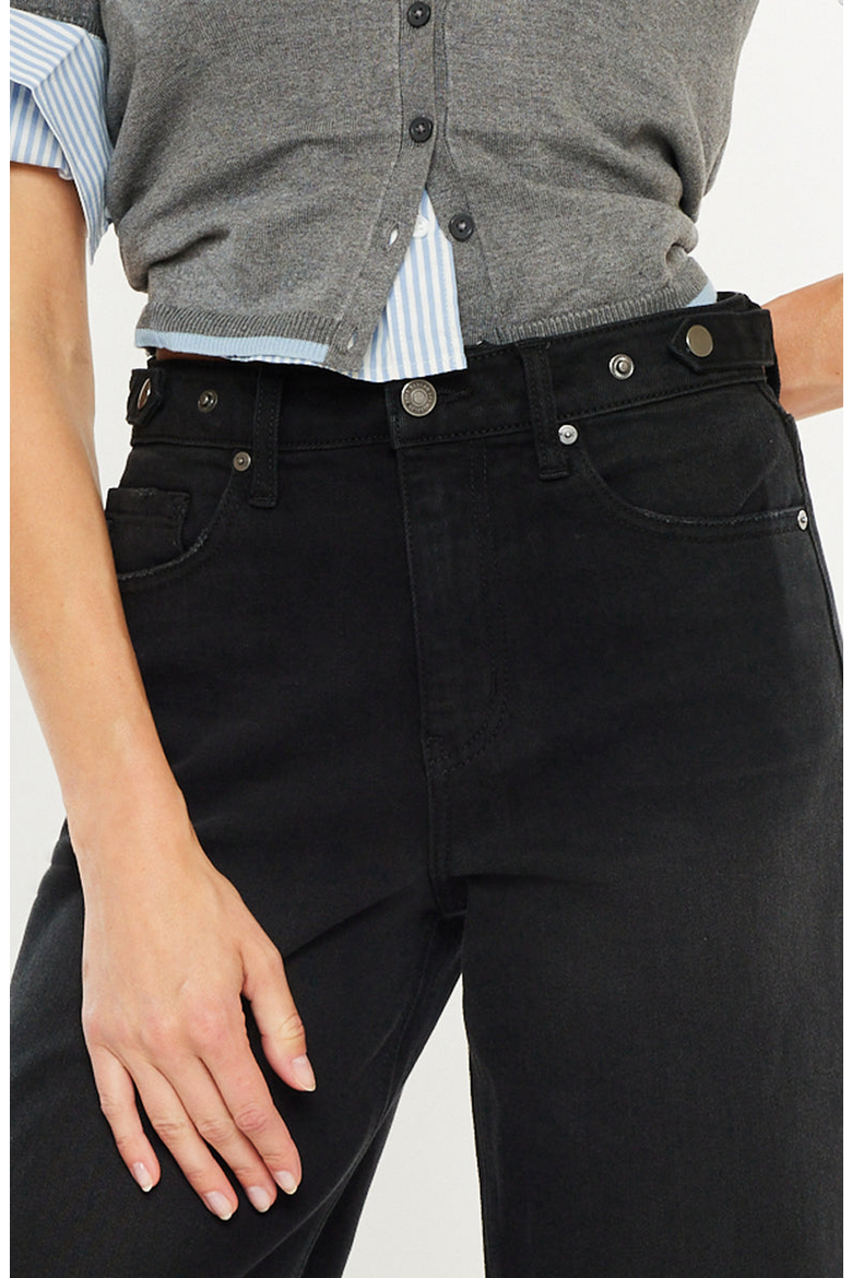 Victoria Ultra High Rise Cropped Wide Leg Jeans, Alternate, color, Black
