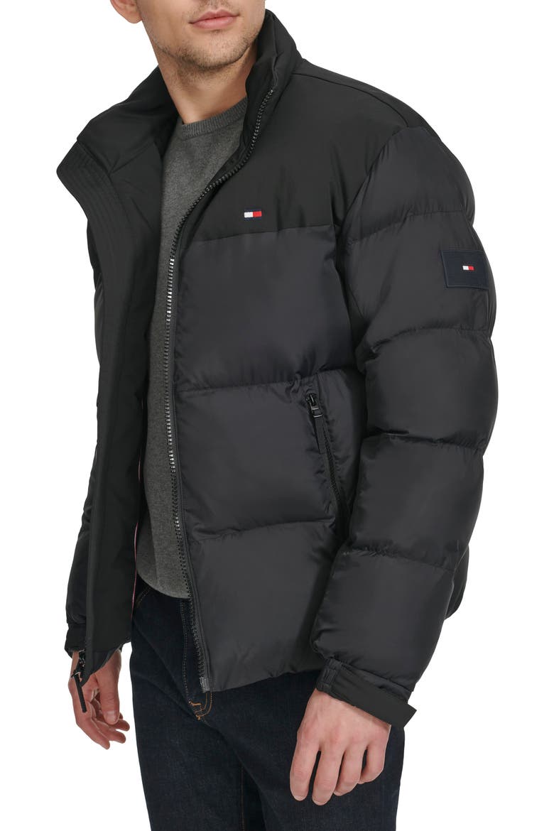 Matte Water Resistant Puffer Jacket, Alternate, color, BLACK
