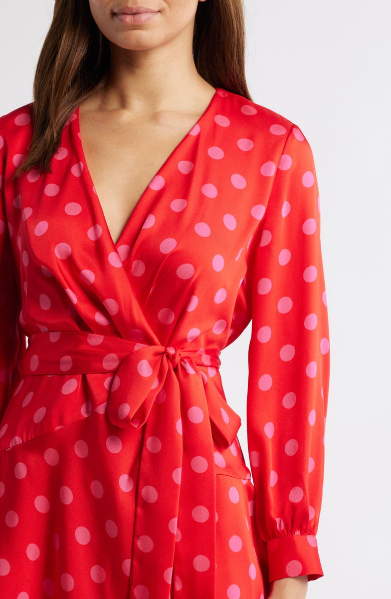 Anne Klein Long Sleeve Faux Wrap Dress, Alternate, color,