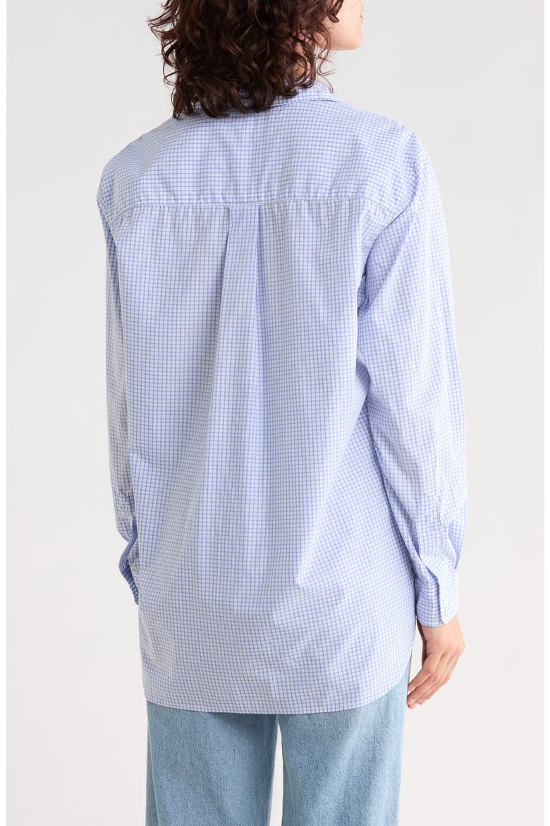 Boyfriend Button-Up Shirt, Alternate, color, BLUE WHITE CHECK