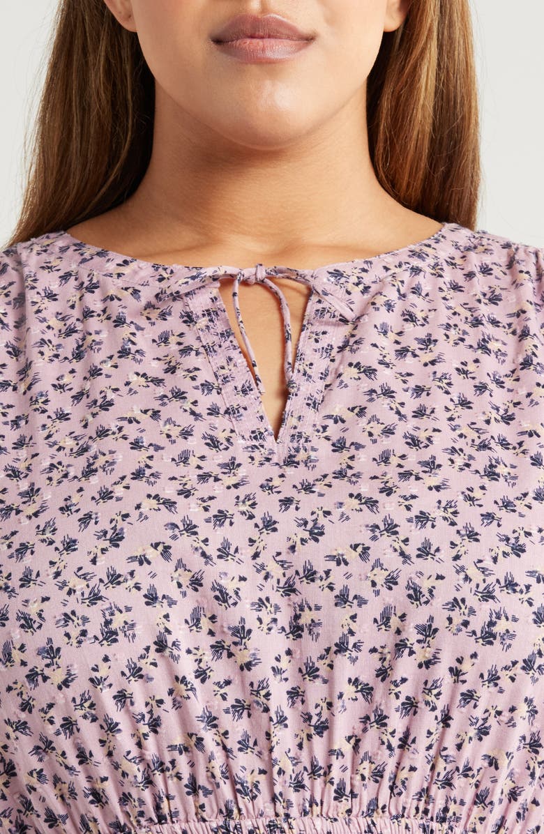 Treasure & Bond Floral Print Ruffle Hem Minidress, Alternate, color, Purple Shade Elaine Geo