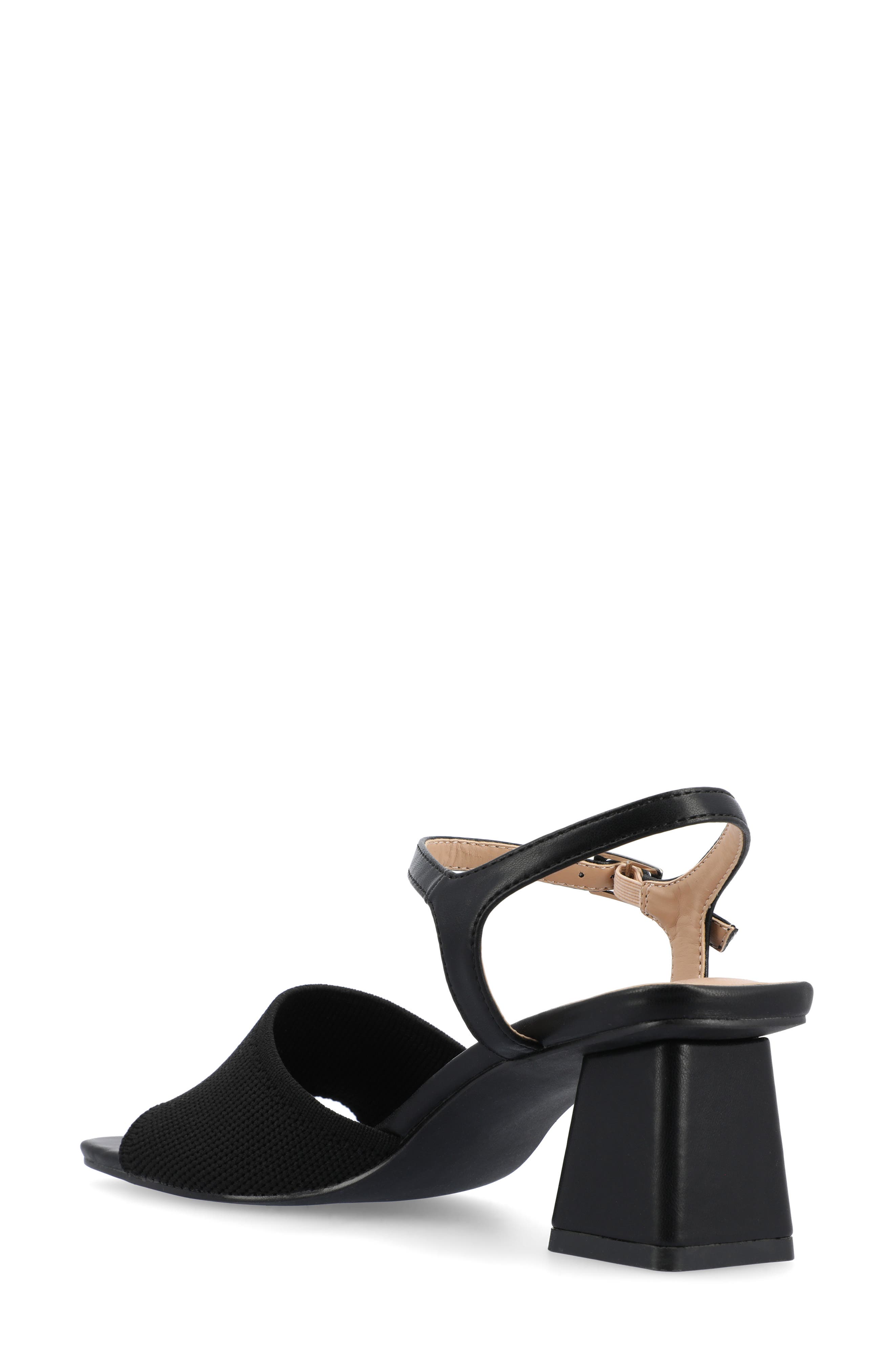 Journee Collection Evylinn Knit Block Heel Sandal, Alternate, color, 