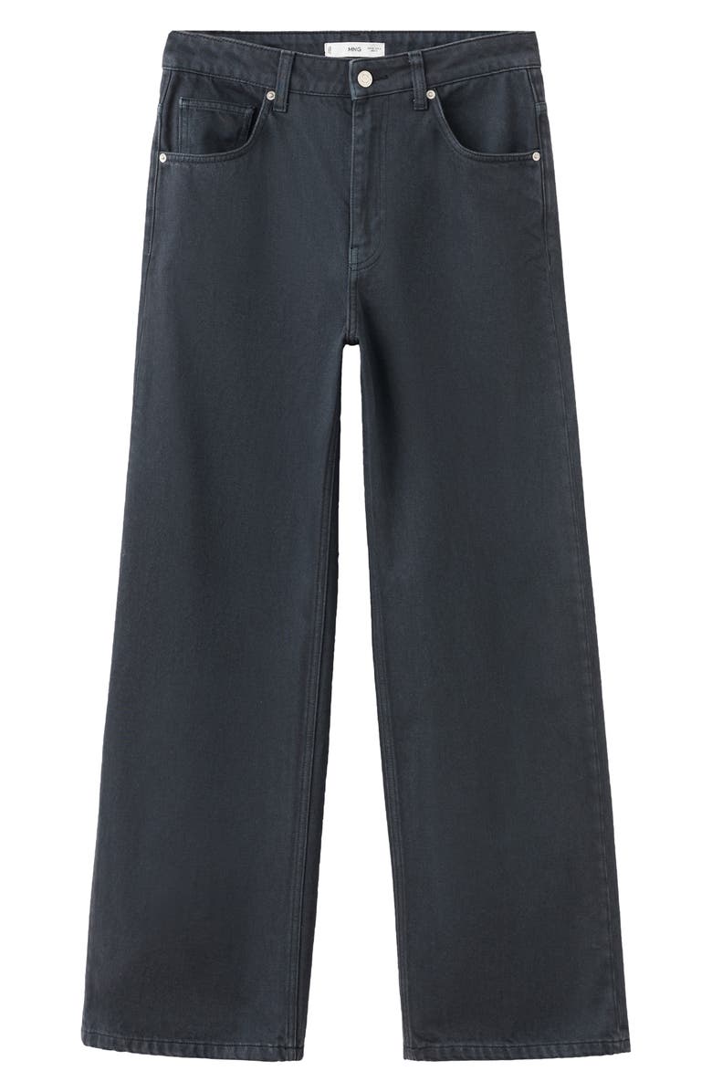 MANGO Mid Rise Straight Leg Jeans, Alternate, color, Charcoal