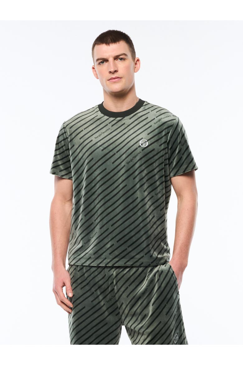 Obliquo Velour T-Shirt, Main, color, AGAVE GREEN