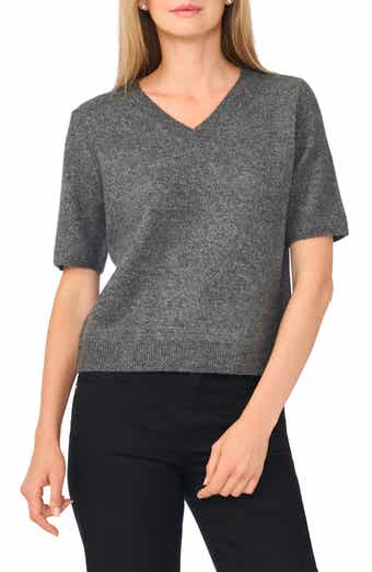 V-Neck Short Sleeve Sweater