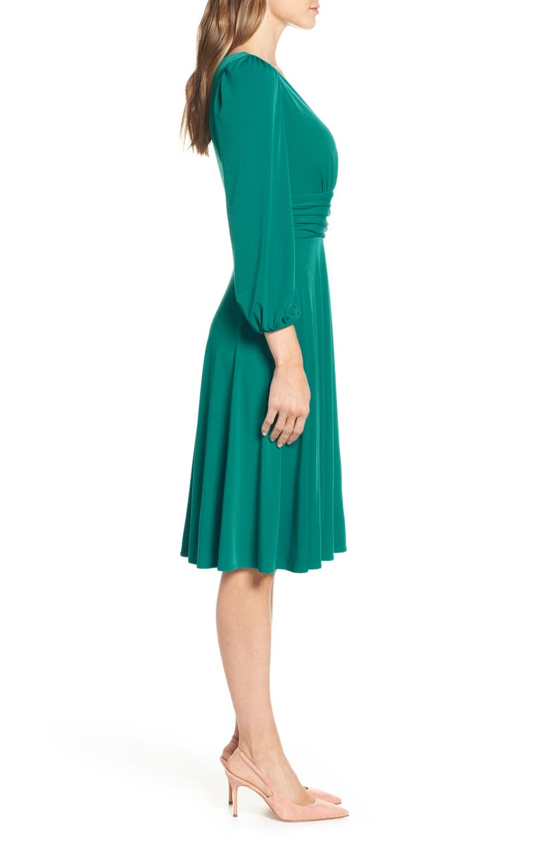 Eliza J V-Neck Fit & Flare Dress, Alternate, color, 