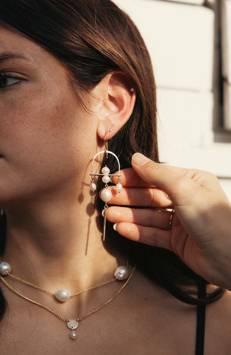 ALBISIA Sirena Earrings, Alternate, color, 14K Gold Filled / Pearl